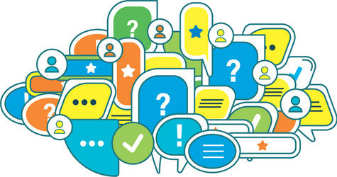 dialogue speech with symbols of communication vector image