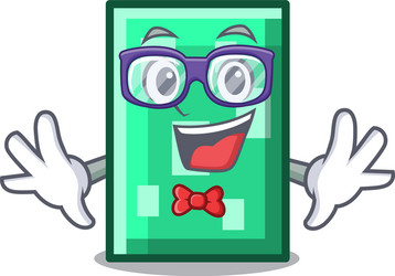 geek rectangle character cartoon style vector image