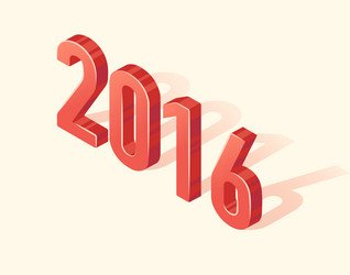 happy new 2016 year 3d isometric element vector