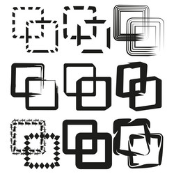 pixel glitch squares broken frame elements vector image