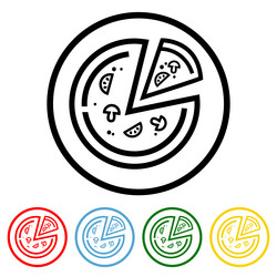 pizza icon design element with four vector image