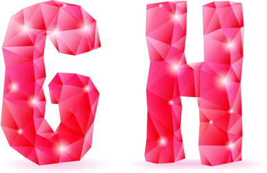 ruby polygonal font vector image