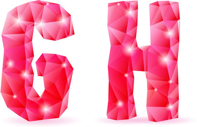 Ruby polygonal font vector