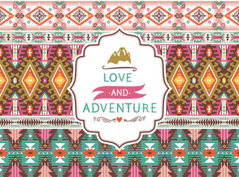 seamless aztec pattern with geometric elements vector image