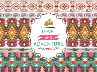 Seamless aztec pattern with geometric elements vector