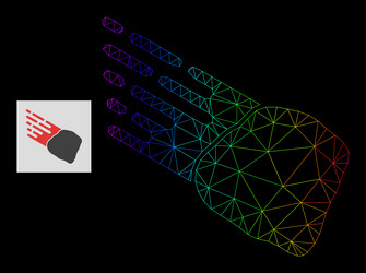 spectrum gradiented polygonal network stone vector image