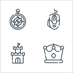 videogame line icons linear set quality vector image