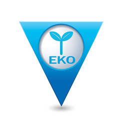 eco blue triangular map pointer vector image