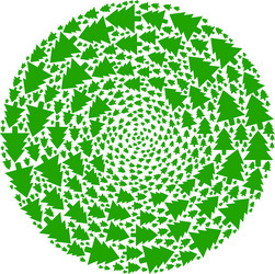 fir tree icon rotated round cluster mosaic vector image