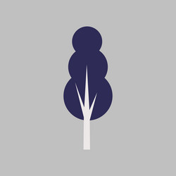 flat with shadow icon and mobile application tree vector image