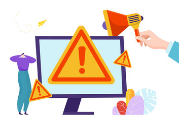 modern digital technology system work error tiny vector image