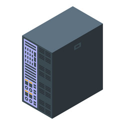 modern server unit processing big data isometric vector image
