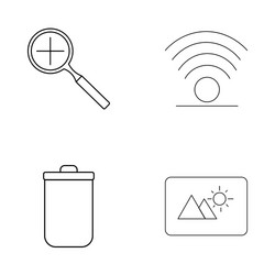 basic elements outline icons set linear icon vector image