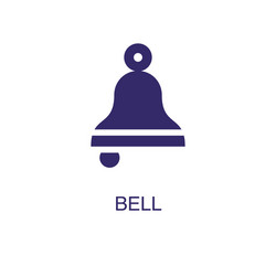 Bell element in flat simple style on white vector