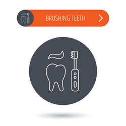 Brushing teeth icon electric toothbrush sign vector