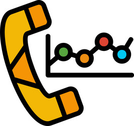 call center metrics line filled style icon design vector image