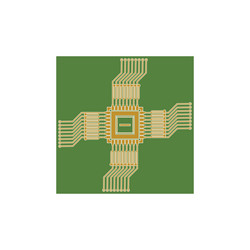 flat microelectronics circuits circuit board vector image