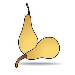 Freehand drawing pear icon vector