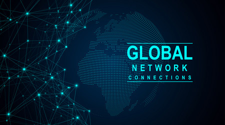 global network connection concept big data vector image
