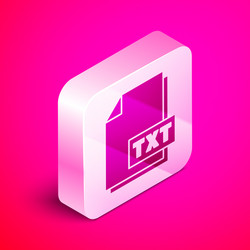 isometric txt file document download button vector image