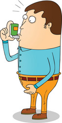 man using inhaler vector image