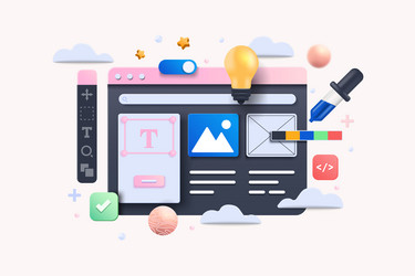 modern 3d of web development vector image