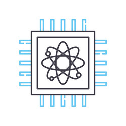 quantum computing line icon outline symbol vector image
