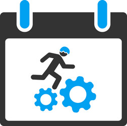 running worker calendar day toolbar icon vector image