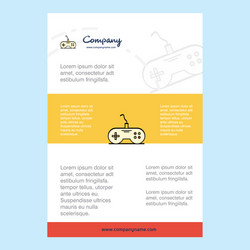 template layout for game controller company vector image
