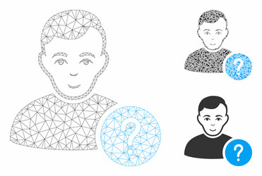 user status mesh wire frame model vector image