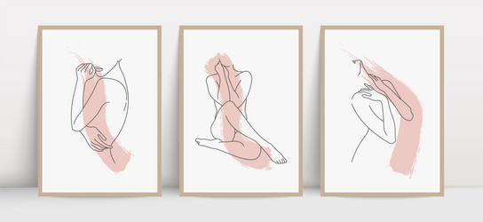 abstract minimal woman body line drawing hand Vector Image