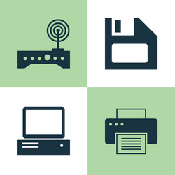 computer icons set collection of diskette vector image