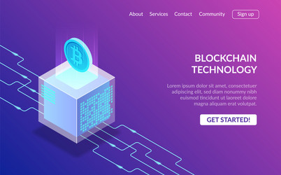 cryptocurrency and blockchain concept farm vector image