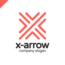 Letter x logo design concept with four arrow vector