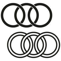 linked ring icon overlapping circle shapes black vector image