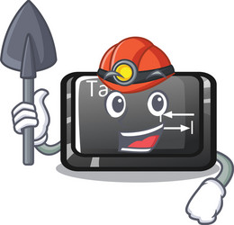 Miner tab button attached to cartoon keyboard vector