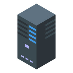 modern server unit processing data with indicators vector image