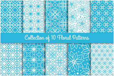 simple floral patterns set vector image