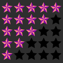 star rating element 5 point beveled 3d vector image