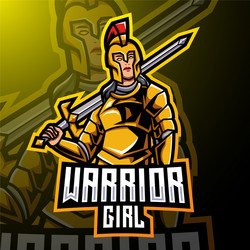 Warrior Girl Esports Logo Vector Image