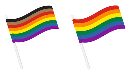Rainbow pride flags symbol icon flat Royalty Free Vector