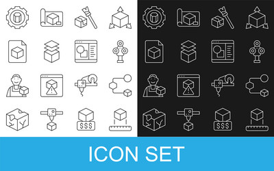 set line isometric cube 3d scanner layers file vector image