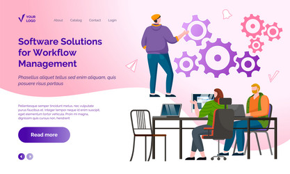 software solutions for workflow management concept vector