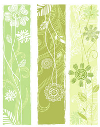 Stylish floral banners vector