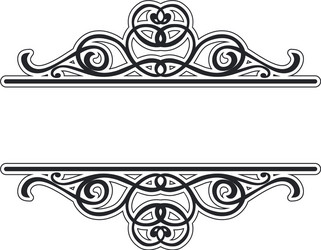 Vintage Scroll Frame Element vector image