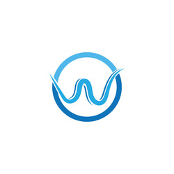 W wave logo icon template Royalty Free Vector Image