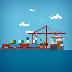 cargo sea port vector