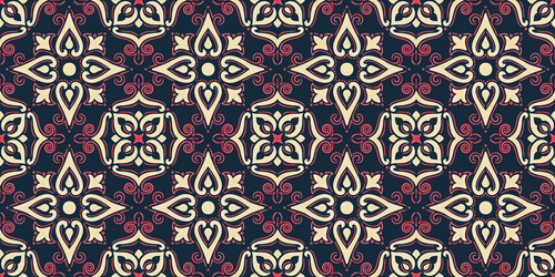 damask seamless pattern background elegant vector image