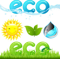 Eco set vector