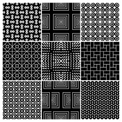 Geometric Monochrome Patterns vector image